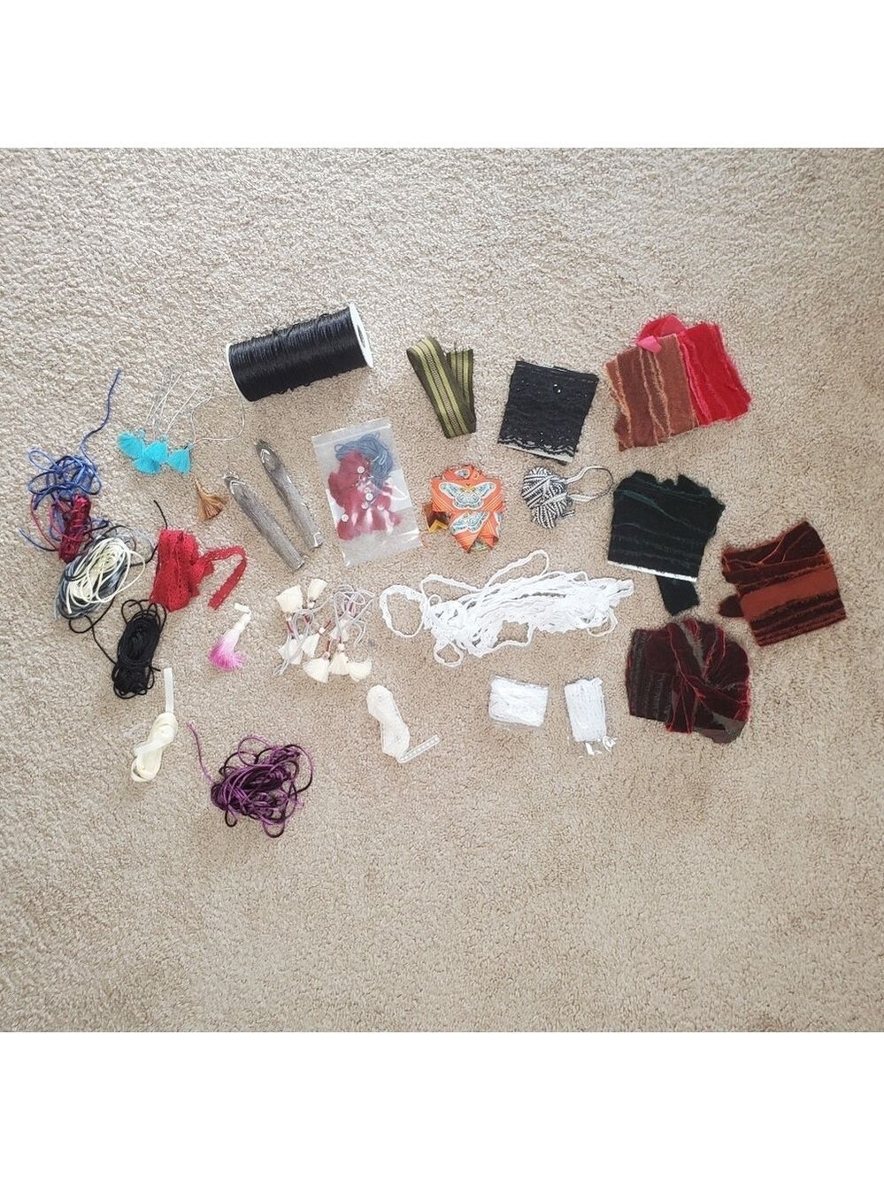 Bundle Of Ribbon Making Materials Velvet Lace Tassels